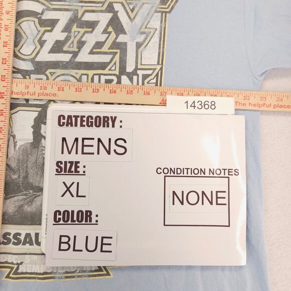 Ozzy Ozborn No Rest For the Wicked Band Crew Neck T Shirt Mens Size XL Blue - Picture 7 of 9